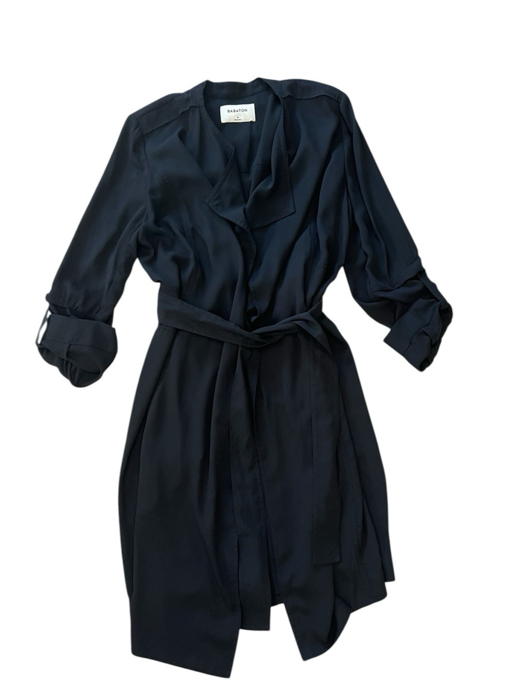 Babaton Long Sleeve Black Wrap Dress